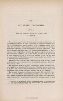 Sui numeri transfiniti: Nota I. « Rend. Acc. Lincei », s. 5ª, vol. VII (1˚ sem. 1898), pp. 91-96