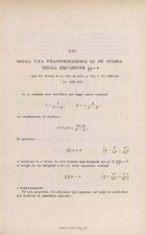 Sopra una transformazione in sè stessa dell'equazione Δ2Δ2=0. « Attis Ist. Ven. », s. 7ª, t. IX (1897-98), pp. 1399-1410
