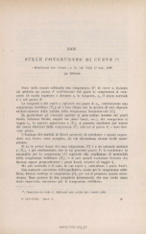 Sulle congruenze di curve. « Rend. Acc. Lincei », s. 5ª, vol. VIII (1˚ sem. 1899), pp. 239-246