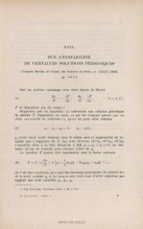 Sur l'instabilité de certaines solutions périodiques. « Comptes Rendus de l'Acad. des. Sc. de Paris », t. CXXX (1900), pp. 170-173