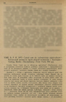 Vink, A. P. A. 1975 - Land use in advancing agric ulture - Advanced series in agricultural sciences 1, Springer-Verlag, Berlin-Heidelberg-New York, 394 pp.