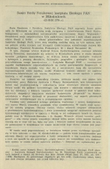 Sesja Rady Naukowej Instytutu Ekologii PAN w Mikołajkach (12-13 IX 1976 r.)