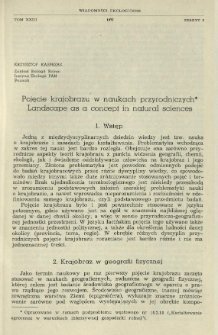 Pojęcie krajobrazu w naukach przyrodniczych