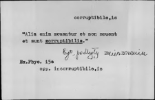 Kartoteka Słownika Łaciny Średniowiecznej; corruptibile-crimen