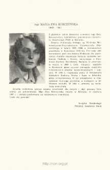 mgr Maria Ewa Korczyńska 1902-1987