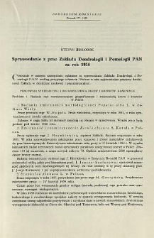 Report on the activity on the Institute of Dendrology and Pomology of the Polish Academy of Science in Kórnik for the year 1958