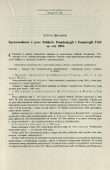 Report on the activity on the Institute of Dendrology and Pomology of the Polish Academy of Science in K&oacute;rnik for the year 1958