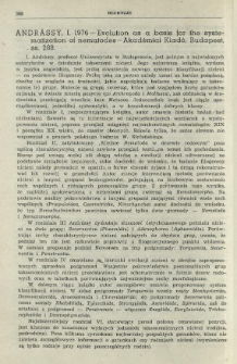 Andrássy, I. 1976 - Evolution as a basis for the systematization of nematodes - Akadémiai Kiadó, Budapest, ss. 288.