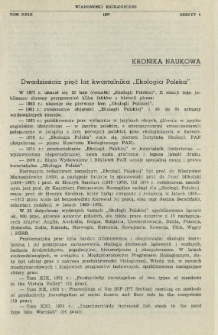 Dwadzieścia pięć lat kwartalnika "Ekologia Polska"