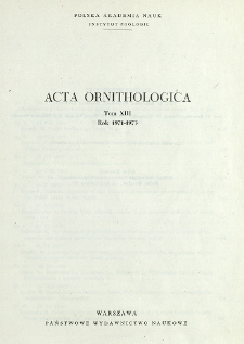 Acta Ornithologica ; t. 13 - Spis treści
