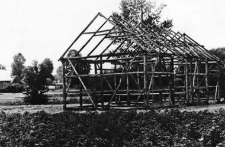 A half-timbered barn (under structure)