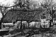 A hipped roof on the barn