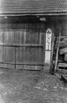 An entrance to a barn
