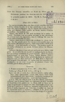 Liste des Oiseaux recueillis au Nord du Perou par m. Stolzmann pedant les derniers mois de 1878 et dans la premiere moitie de 1879