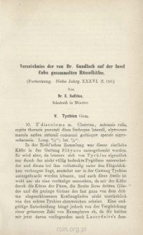 Verzeichniss der von Dr. Gundlach auf der Insel Cuba gesammelten R&uuml;sselk&auml;fer : (Fortsetzung. Siehe Jahrg. XXXVI s. 150)