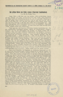 Der giltige Name von Colias croceus (Fourcroy) (Lepidoptera)