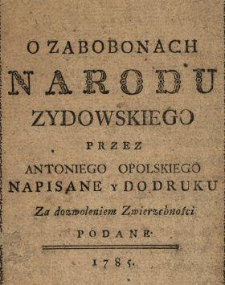 O Zabobonach Narodu Zydowskiego
