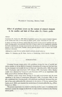 Effect of polythene covers on the content of mineral elements in the needles and buds of Picea abies (L.) Karst. grafts