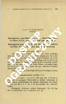 Sympycna paedisca Brau. i Somatochlora arctica Zett., nowe dla Polski gatunki ważek = Sympycna paedisca Brau. und Somatochlora arctica Zett., f&uuml;r Polen neue Libellen-Arten