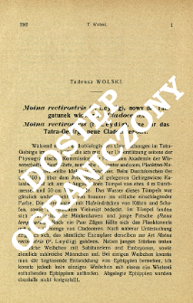 Moina rectirostris (F. Leydig), nowy dla Tatr gatunek wioślarek (Cladocera) = Moina rectirostris (F. Leydig), eine für das Tatra-Gebirge neue Cladoceren-Art
