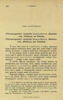 Chromogaster testudo Lautenborn (Rotatoria, Ploïma) na Polesiu = Chromogaster testudo Lautenborn (Rotatoria, Ploïma) aus Polesien