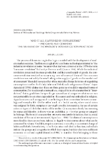 &ldquo;And it All Happened in Our Lifetime&rdquo; &ndash; Progress and Comfort: The Meaning of Technology Domestication Practices