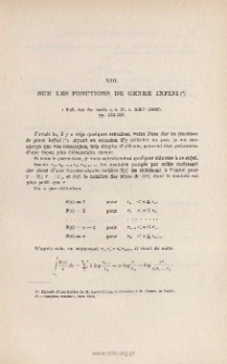 Sur les fonctions de genre infini. « Bull. des Sc. math. », s. 2, t. XXV (1902), pp. 333-335