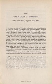 Scie e leggi di resistenza. « Rend. Circolo mat. di Palermo », t. XXIII (1907), pp. 1-37