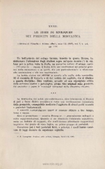 Le idee di ENRIQUES sui principi della Meccanica. « Riv. di Filosofia e Sc. affini », ano IX (1907), vol. I, n-5-6 pp. 1-10