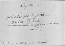 Kartoteka Słownika Łaciny Średniowiecznej; ligatus - lito
