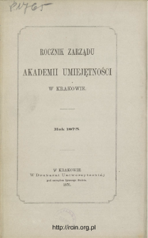 Rocznik Zarządu Akademii Umiejętności w Krakowie. Rok 1975