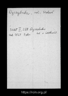 Dyszobaba. Files of Rozan district in the Middle Ages. Files of Historico-Geographical Dictionary of Masovia in the Middle Ages