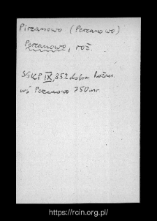 Perzanowo. Files of Rozan district in the Middle Ages. Files of Historico-Geographical Dictionary of Masovia in the Middle Ages