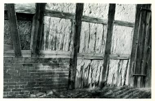 A fragment of a half-timbered barn