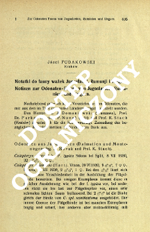 Notatki do fauny ważek Jugosławji, Rumunji i Węgier = Notizen zur Odonaten-Fauna von Jugoslavien, Rumänien und Ungarn
