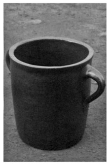 A stoneware pot