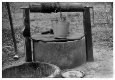 A well with a winch