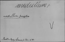 Kartoteka Słownika Łaciny Średniowiecznej; medullum - menstruus