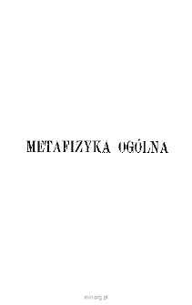 Metafizyka og&oacute;lna
