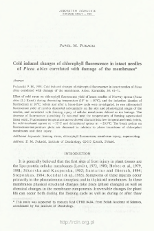 Cold induced changes of chlorophyll fluorescence in intact needles of Picea abies correlated with damage of the membranes