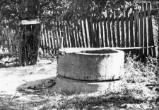 A well with a manual lift