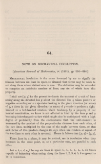 Note on mechanical involution