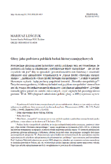 Glosses as the basis of Polish historical-linguistic research