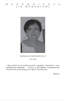 Barbara Czopek-Kopciuch (1952-2020)