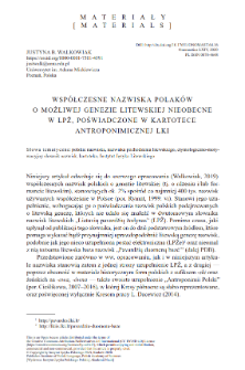 Contemporary Polish surnames of possible Lithuanian origin absent from the dictionary of Lithuanian surnames (LPŽ), attested in the anthroponymic files of the Institute of the Lithuanian Language