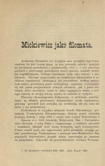 Mickiewicz jako filomata