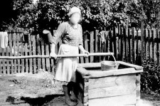 A well with a manual lift