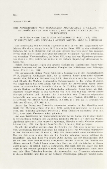 Die Anwesenheit von Cricetulus migratorius (Pallas, 1773) in Gew&ouml;llen von Asio otus (L.) und Athene noctua (Scop.) in Rum&auml;nien; Występowanie Cricetulus migratorius (Pallas, 1773) w zrzutkach Asio otus (L.) i Athene noctua (Scop.) z Rumunii