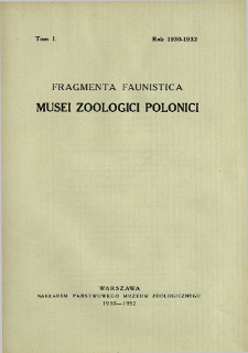Fragmenta Faunistica Musei Zoologici Polonici ; t. 1 - Spis treści