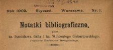 Notatki Bibliograficzne 1902 N.1